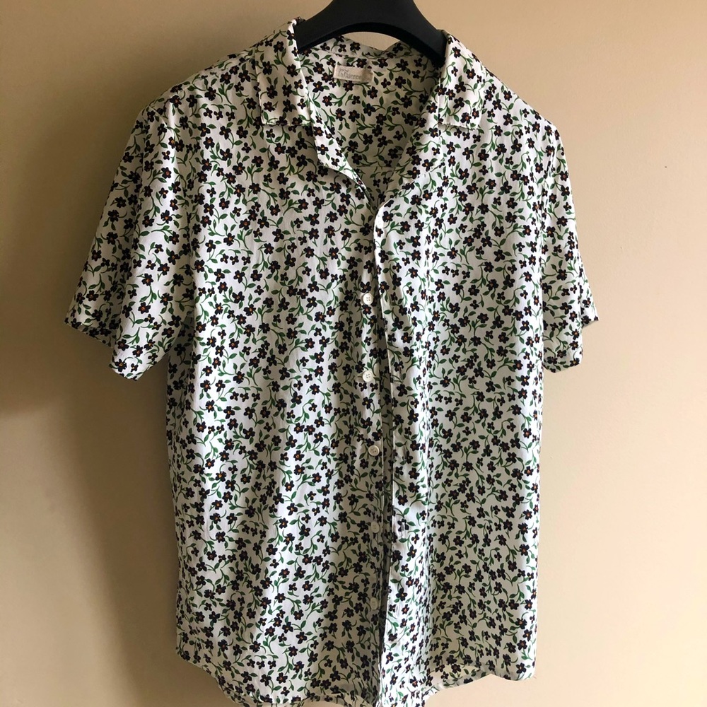 Floral Short Sleeve Button Down - Camp Collar